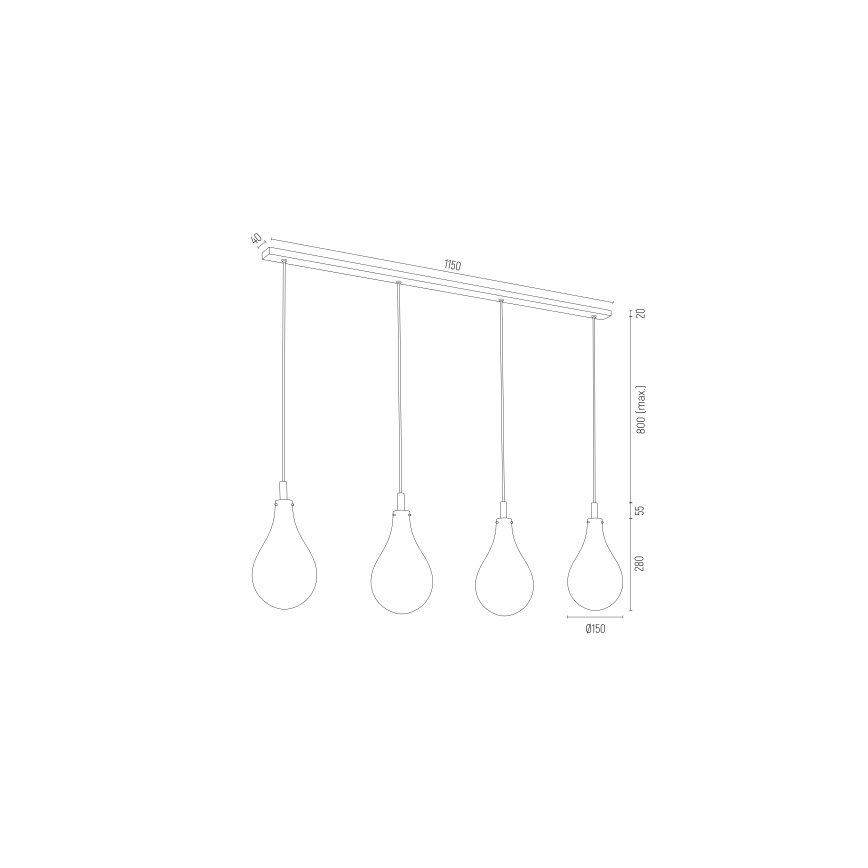 Argon 1740 - Takkkrona på ett snöre  OAKLAND 4xG9/6W/230V