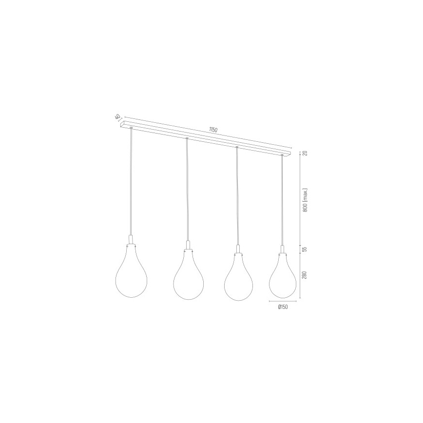 Argon 1741 - Takkkrona på ett snöre  OAKLAND 4xG9/6W/230V