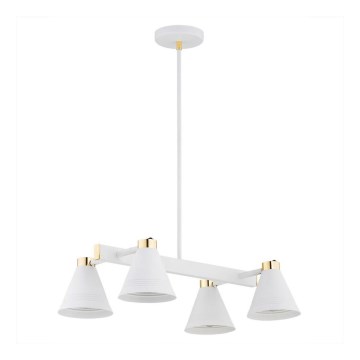 Argon 1773 - Pendelkrona AVALONE 4xE27/15W/230V vit/gyllene