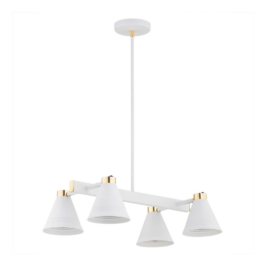 Argon 1773 - Pendelkrona AVALONE 4xE27/15W/230V vit/gyllene