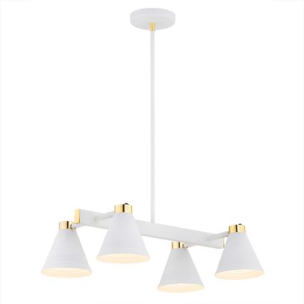 Argon 1773 - Pendelkrona AVALONE 4xE27/15W/230V vit/gyllene