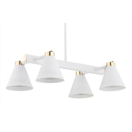 Argon 1773 - Pendelkrona AVALONE 4xE27/15W/230V vit/gyllene