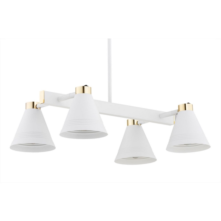 Argon 1773 - Pendelkrona AVALONE 4xE27/15W/230V vit/gyllene