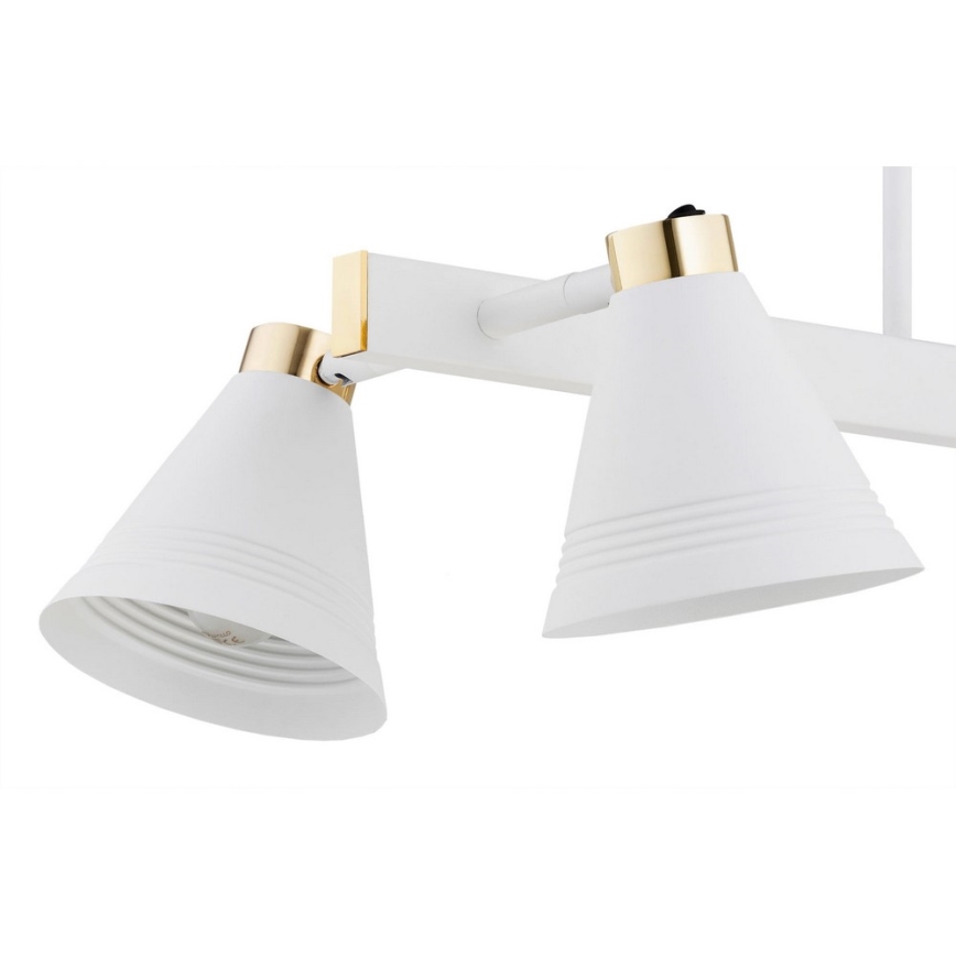 Argon 1773 - Pendelkrona AVALONE 4xE27/15W/230V vit/gyllene