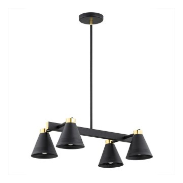 Argon 1774 - Pendelkrona AVALONE 4xE27/15W/230V svart/gyllene