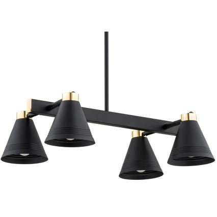 Argon 1774 - Pendelkrona AVALONE 4xE27/15W/230V svart/gyllene