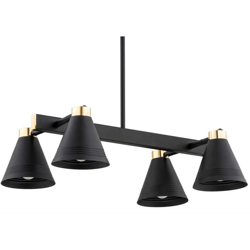 Argon 1774 - Pendelkrona AVALONE 4xE27/15W/230V svart/gyllene