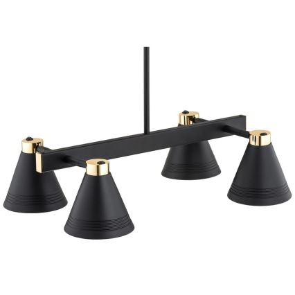 Argon 1774 - Pendelkrona AVALONE 4xE27/15W/230V svart/gyllene