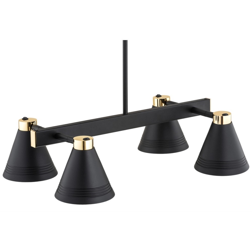 Argon 1774 - Pendelkrona AVALONE 4xE27/15W/230V svart/gyllene