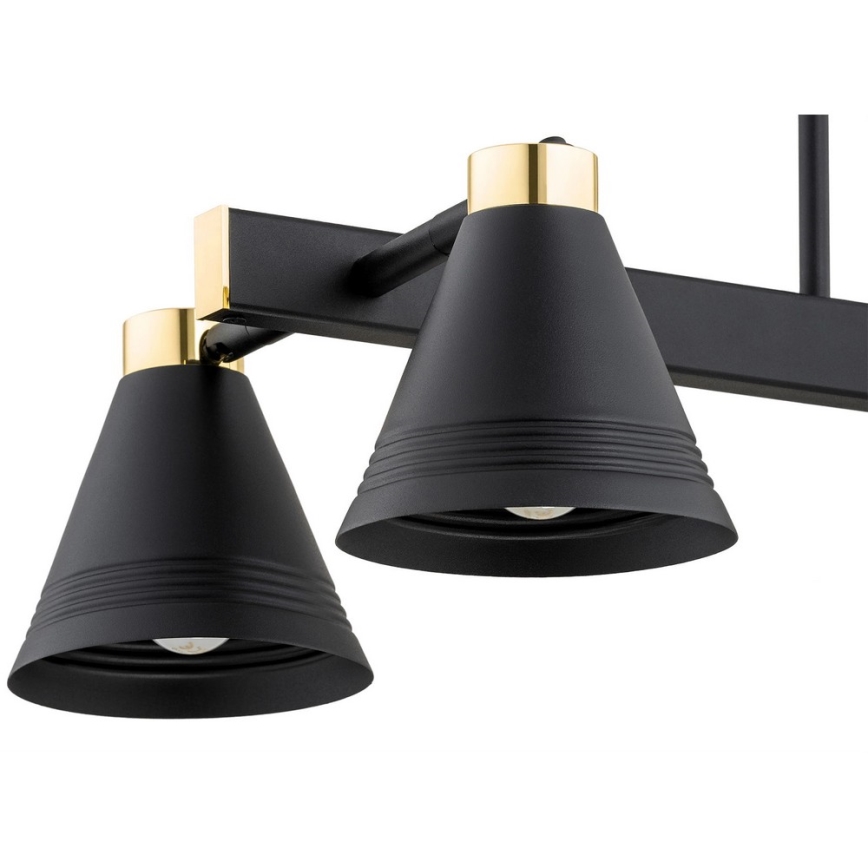 Argon 1774 - Pendelkrona AVALONE 4xE27/15W/230V svart/gyllene