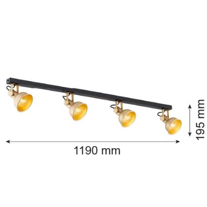 Argon 1801 - Spotlight LENORA 4xE14/7W/230V guld/svart