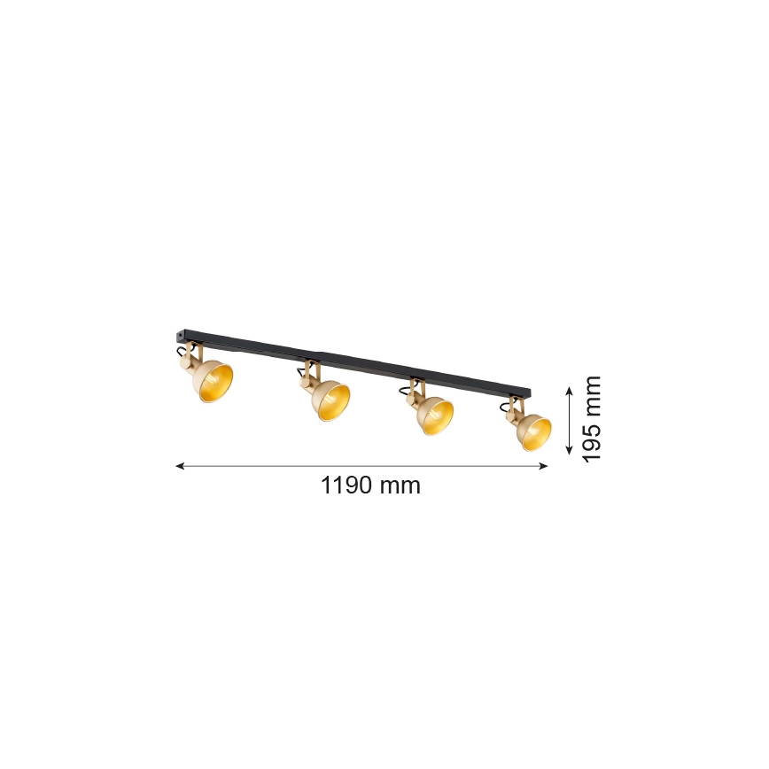 Argon 1801 - Spotlight LENORA 4xE14/7W/230V guld/svart