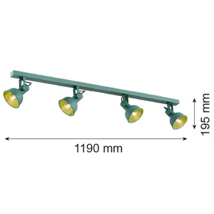 Argon 1819 - Spotlight LENORA 4xE14/7W/230V grön