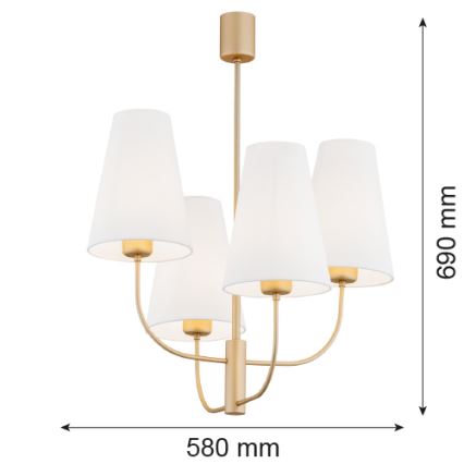 Argon 1821 - Pendelkrona SAFIANO 4xE27/15W/230V guld