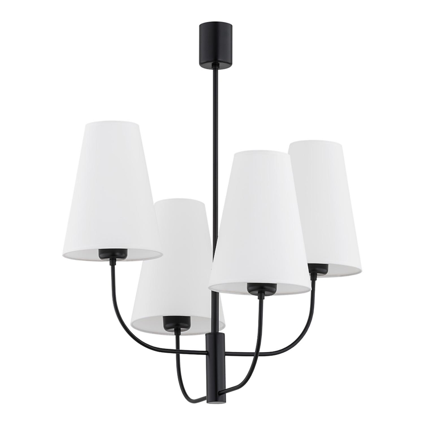 Argon 1822 - Pendelkrona SAFIANO 4xE27/15W/230V svart
