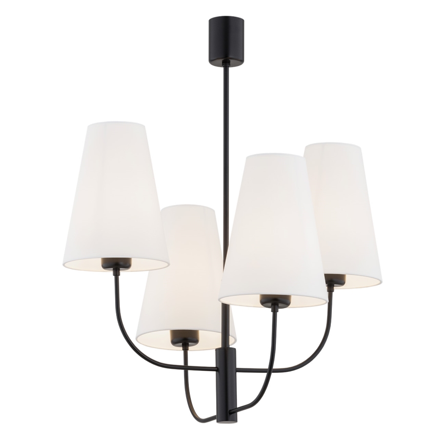 Argon 1822 - Pendelkrona SAFIANO 4xE27/15W/230V svart