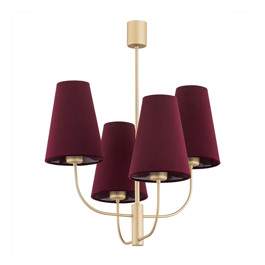 Argon 1827 - Pendelkrona SAFIANO 4xE27/15W/230V burgundy