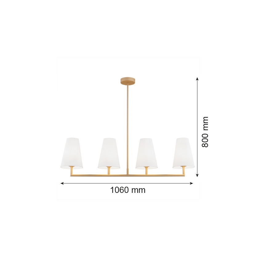 Argon 1828 - Pendelkrona SAFIANO 4xE27/15W/230V guld