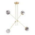 Argon 1840 - Pendelkrona ABSOS 4xE14/7W/230V alabaster guld