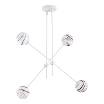 Argon 1841 - Pendelkrona ABSOS 4xE14/7W/230V alabaster vit