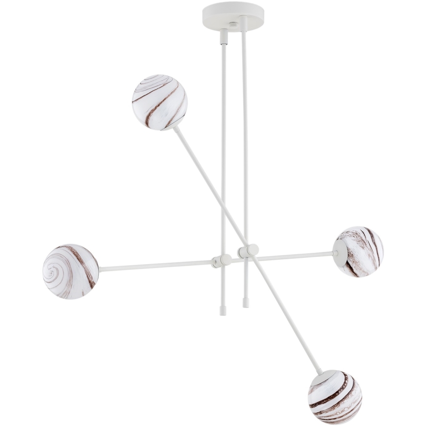 Argon 1841 - Pendelkrona ABSOS 4xE14/7W/230V alabaster vit