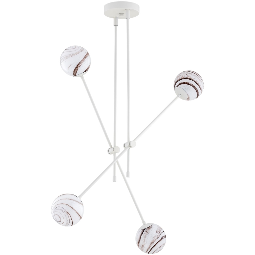 Argon 1841 - Pendelkrona ABSOS 4xE14/7W/230V alabaster vit