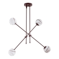 Argon 1842 - Pendelkrona ABSOS 4xE14/7W/230V alabaster brun