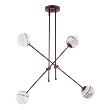 Argon 1842 - Pendelkrona ABSOS 4xE14/7W/230V alabaster brun