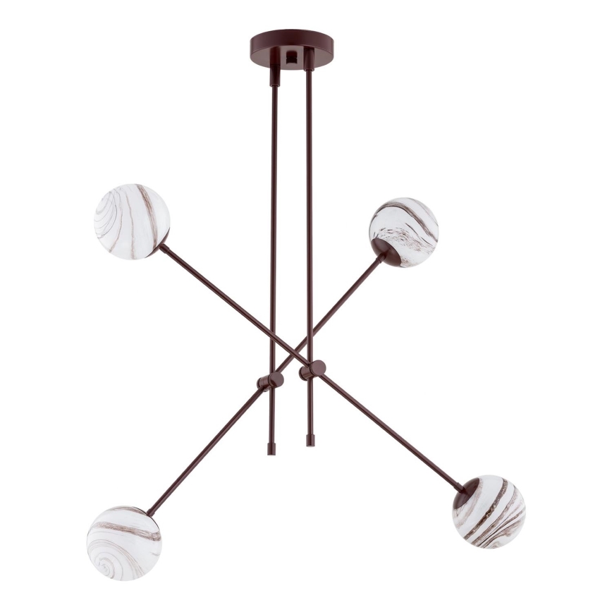Argon 1842 - Pendelkrona ABSOS 4xE14/7W/230V alabaster brun