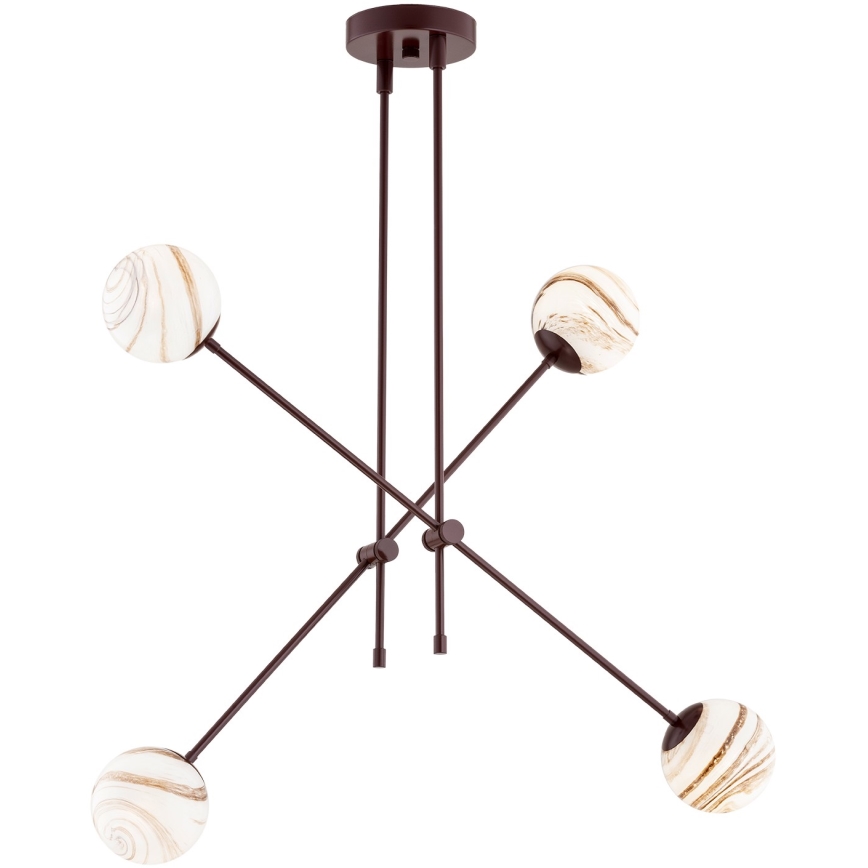 Argon 1842 - Pendelkrona ABSOS 4xE14/7W/230V alabaster brun