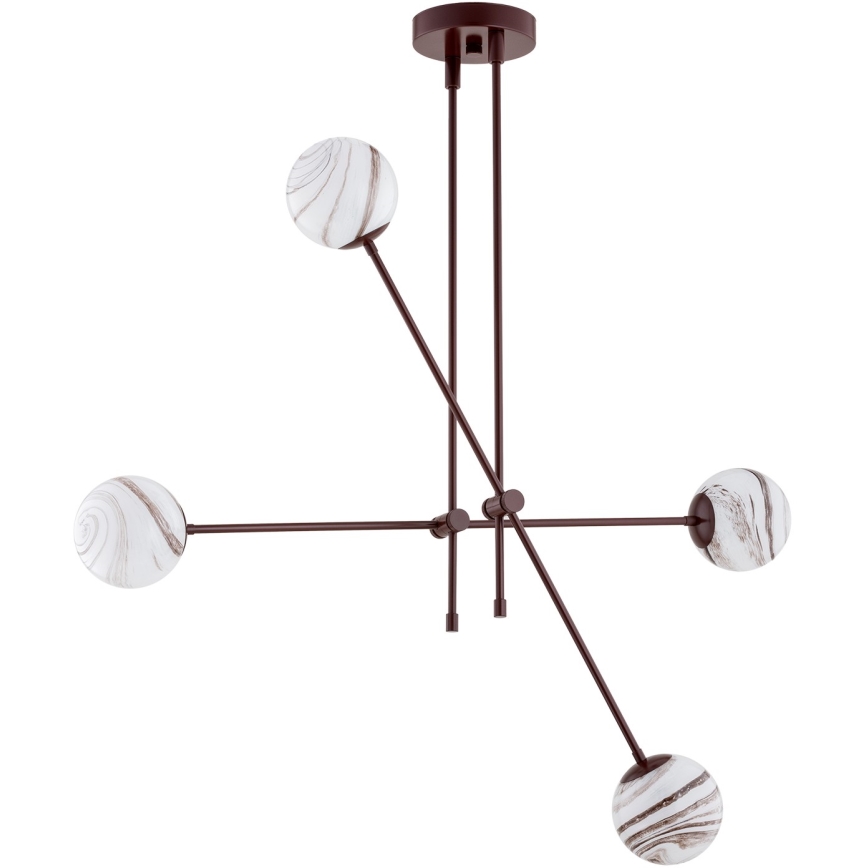 Argon 1842 - Pendelkrona ABSOS 4xE14/7W/230V alabaster brun