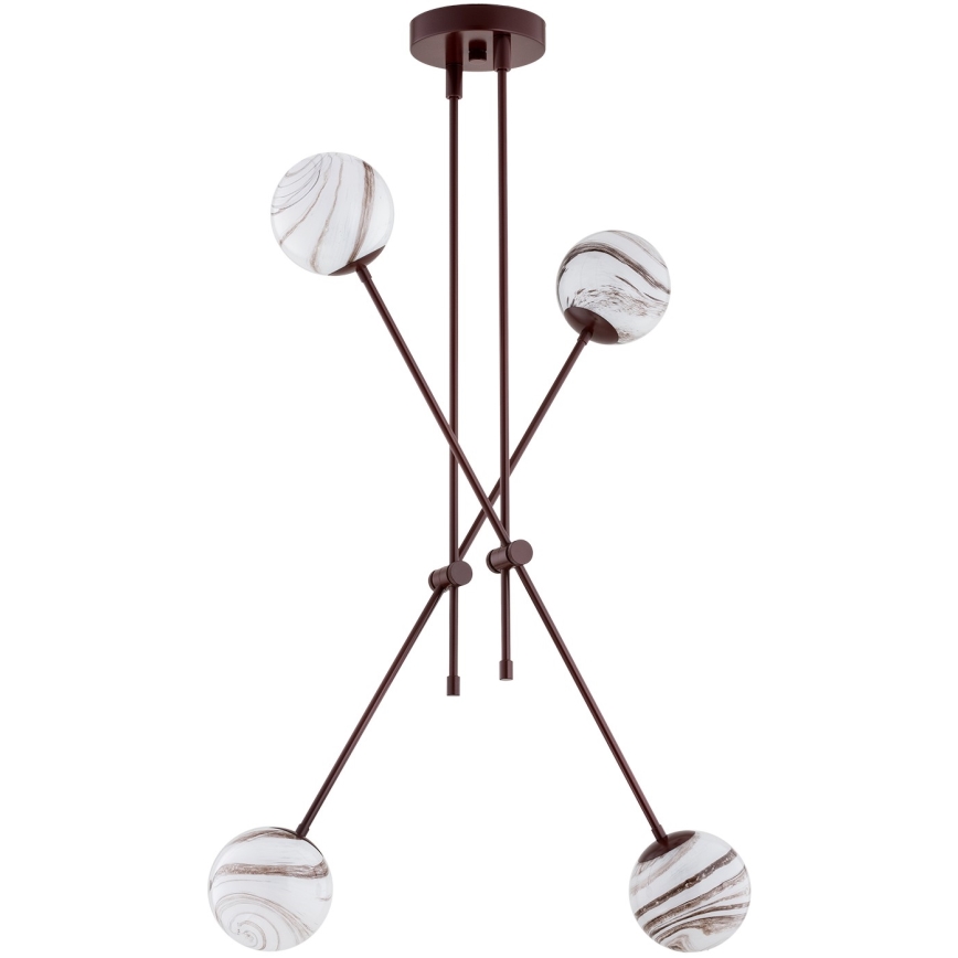 Argon 1842 - Pendelkrona ABSOS 4xE14/7W/230V alabaster brun