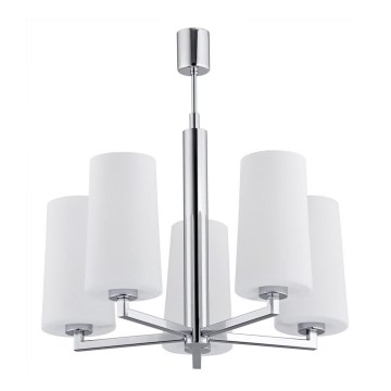 Argon 2053 - Pendelkrona CAMELOT 5xE27/15W/230V skinande krom