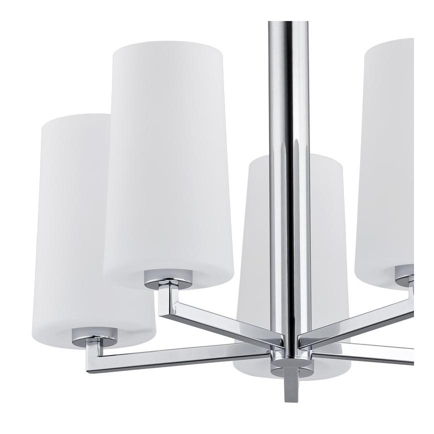 Argon 2053 - Pendelkrona CAMELOT 5xE27/15W/230V skinande krom