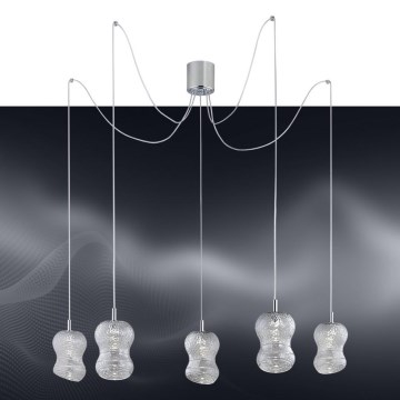 Argon 2073 - LED Ljuskrona med snöre GARDA 5xLED/5W/230V
