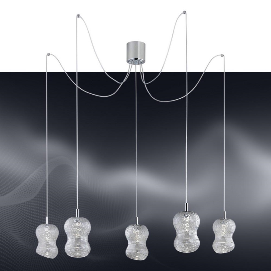 Argon 2073 - LED Ljuskrona med snöre GARDA 5xLED/5W/230V