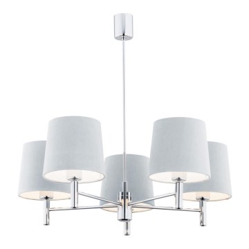 Argon 2076 - Pendelkrona BOLZANO 5xE27/15W/230V grå