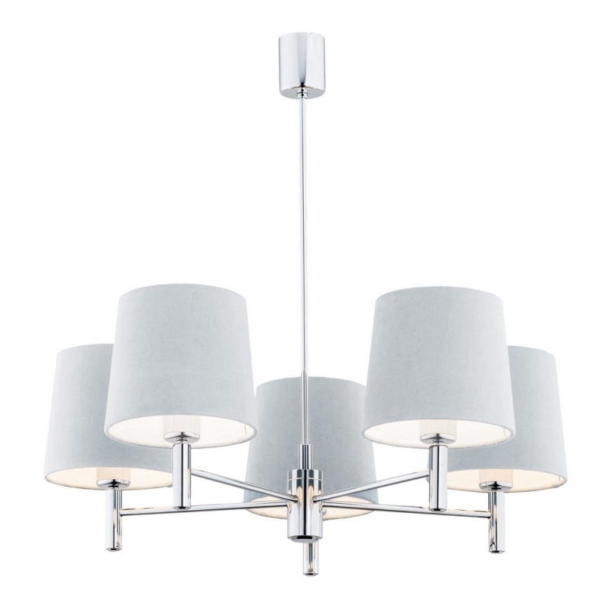 Argon 2076 - Pendelkrona BOLZANO 5xE27/15W/230V grå