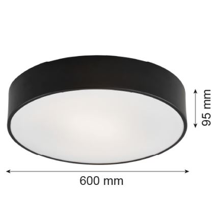 Argon 2084 - Taklampa DARLING 5xE27/15W/230V Ø 60 cm svart