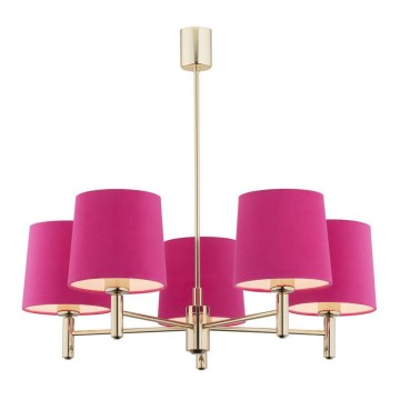 Argon 2089 - Taklampa PONTE 5xE27/15W/230V mässing/rosa