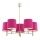 Argon 2089 - Taklampa PONTE 5xE27/15W/230V mässing/rosa