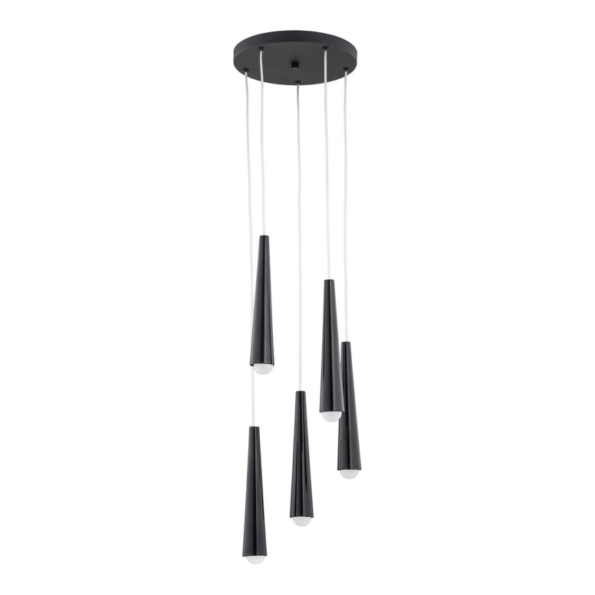 Argon 2103 - Takkkrona på ett snöre  HOLLYWOOD 5xE14/7W/230V svart 