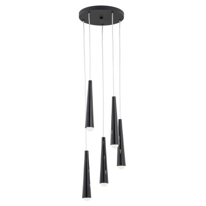 Argon 2103 - Takkkrona på ett snöre  HOLLYWOOD 5xE14/7W/230V svart 