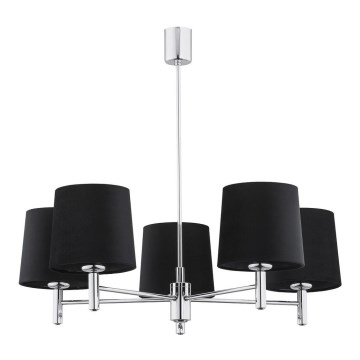 Argon 2104 - Upphängningsbar takkrona  BOLZANO 5xE27/15W/230V svart