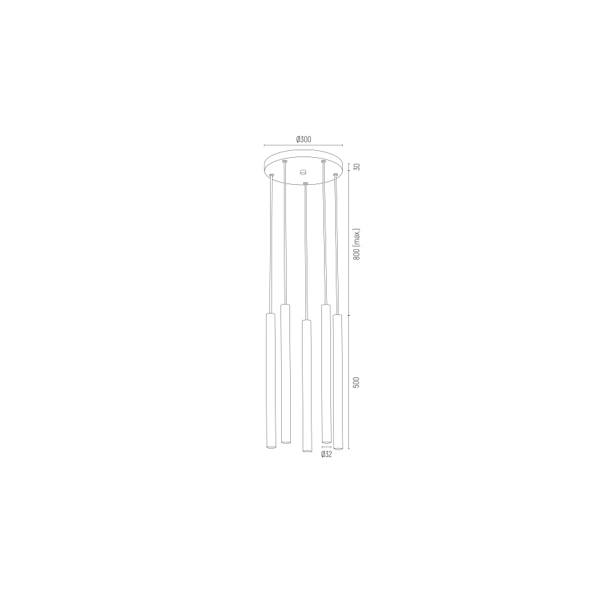 Argon 2109 - LED takkrona på ett snöre  SICILIA 5xLED/4,5W/230V