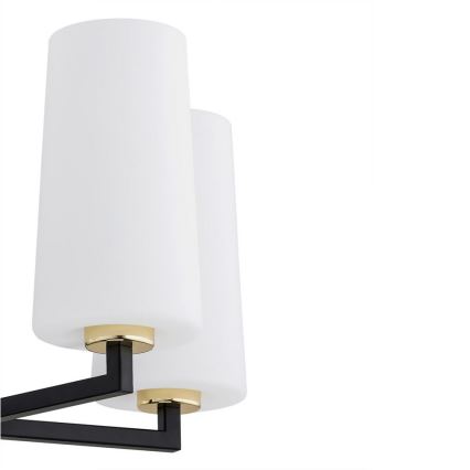 Argon 2114 - Pendelkrona CAMELOT PLUS 5xE27/15W/230V svart/vit/gyllene