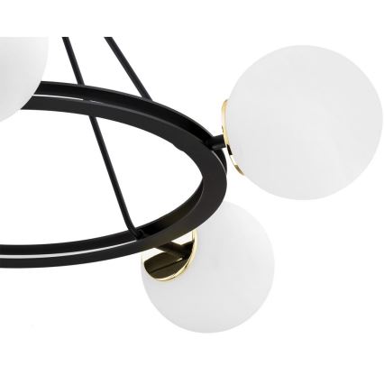 Argon 2119 - Pendelkrona AMALFI 5xE27/15W/230V svart/vit