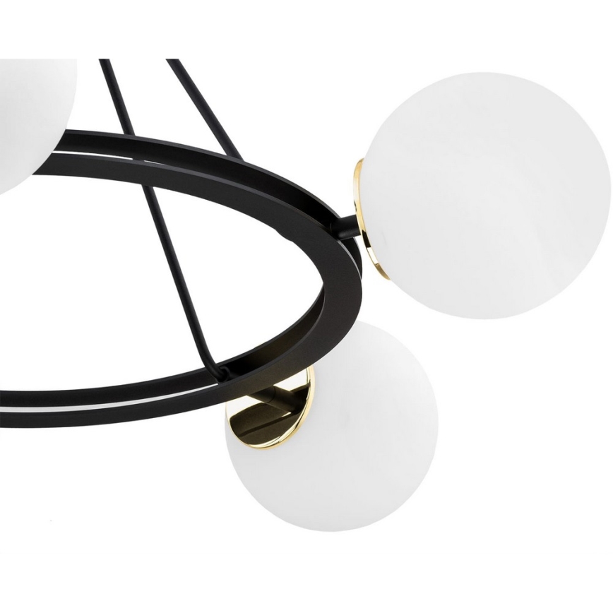 Argon 2119 - Pendelkrona AMALFI 5xE27/15W/230V svart/vit