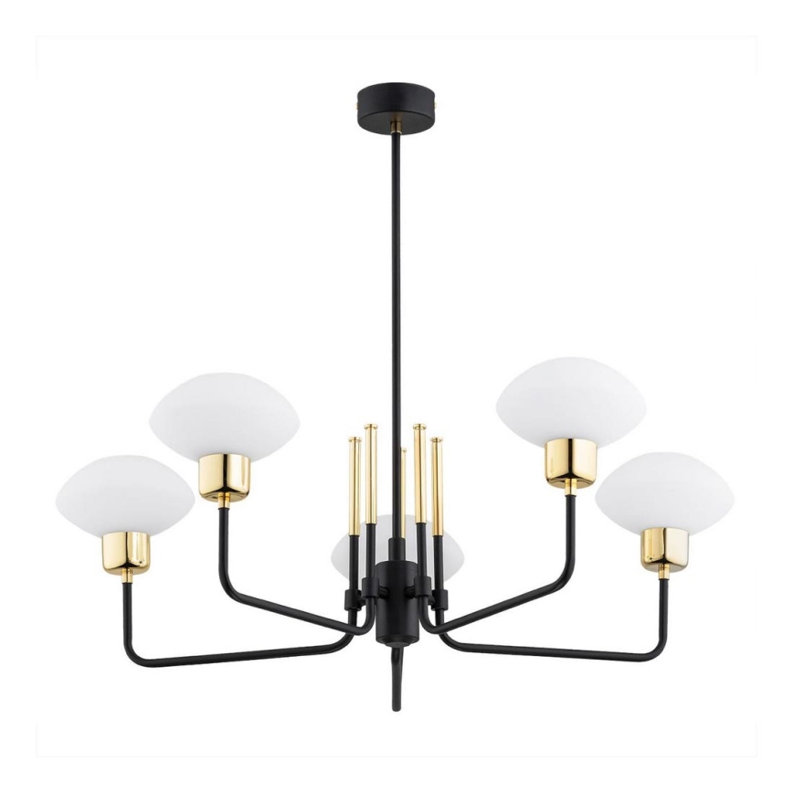 Argon 2128 - Pendelkrona RAVELLO 5xE14/15W/230V svart/guld