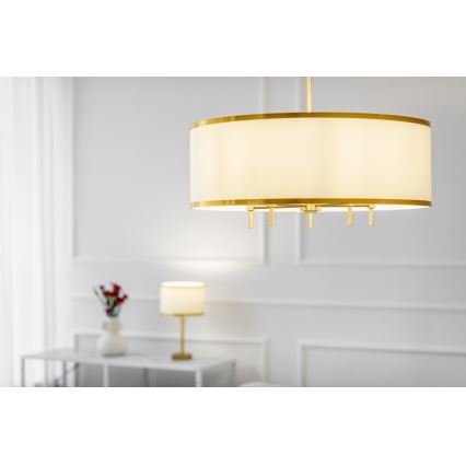 Argon 2132 - Pendelkrona ABBANO 5xE14/7W/230V mässing/vit